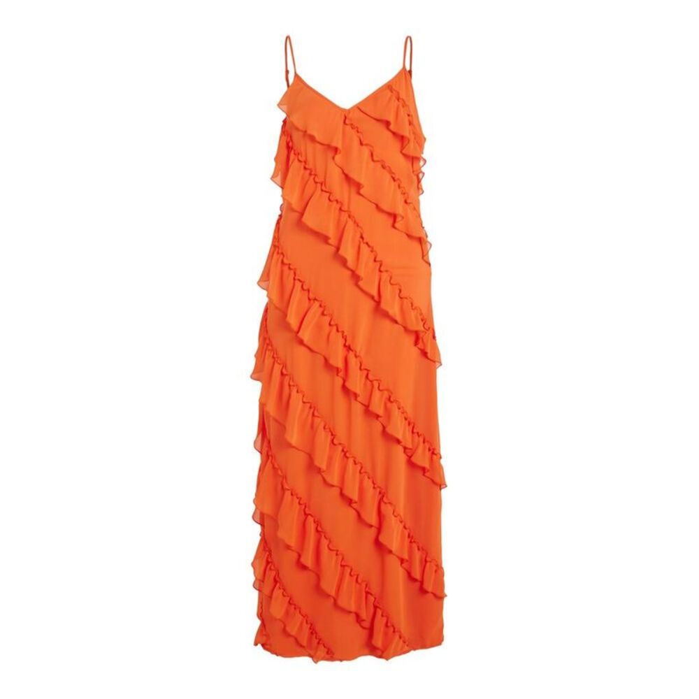 Vila Clothes Orange Polyester Women's Dress